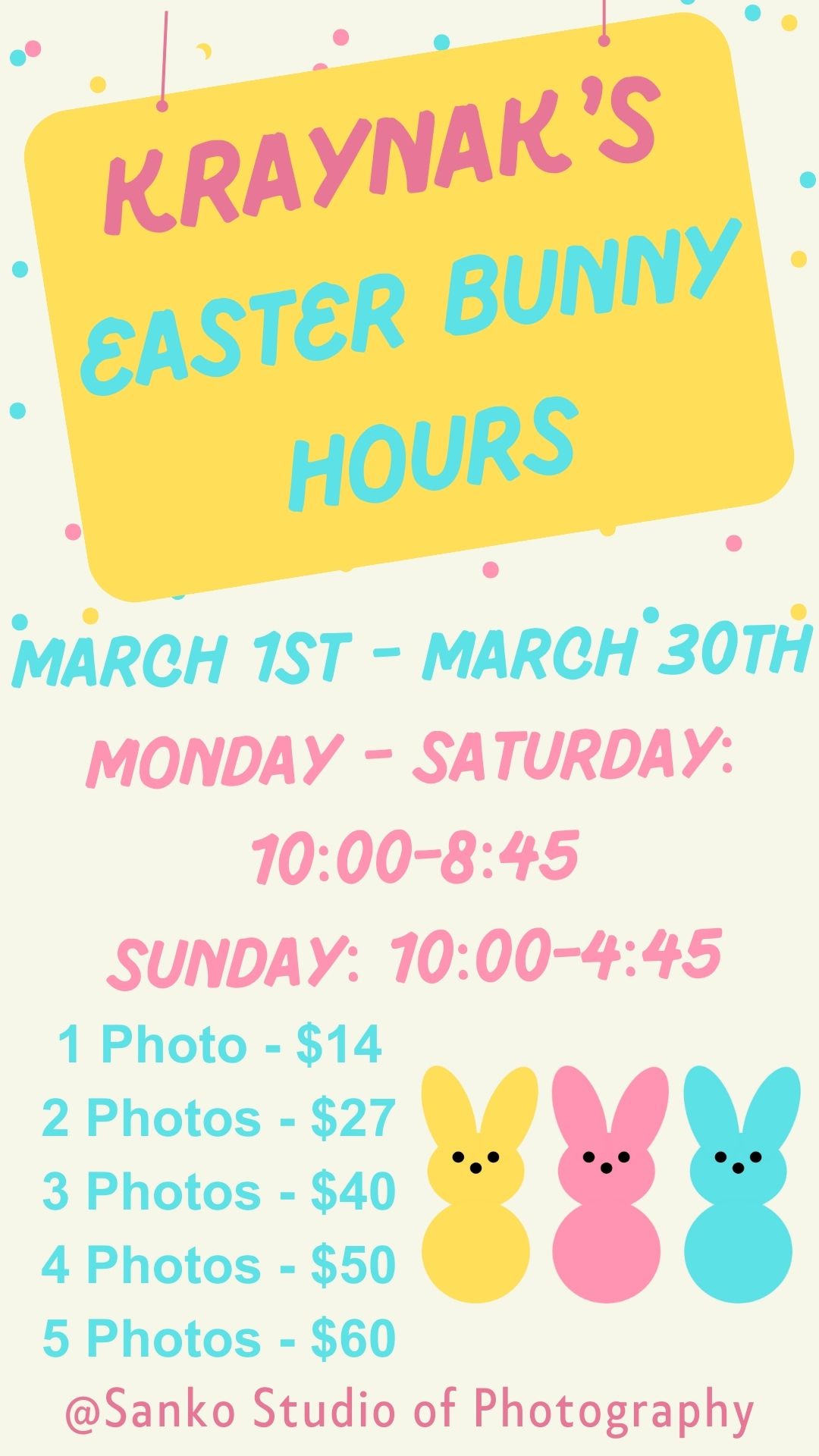 2024 Easter Bunny Hours Kraynaks